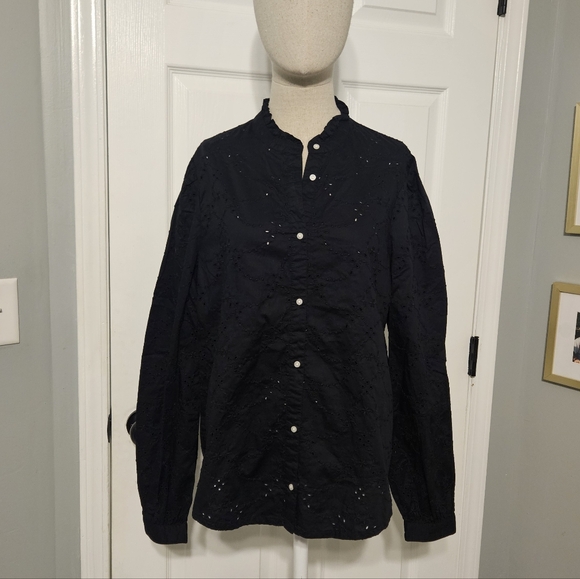 Old Navy Black Button-Up Blouse - Picture 2 of 6